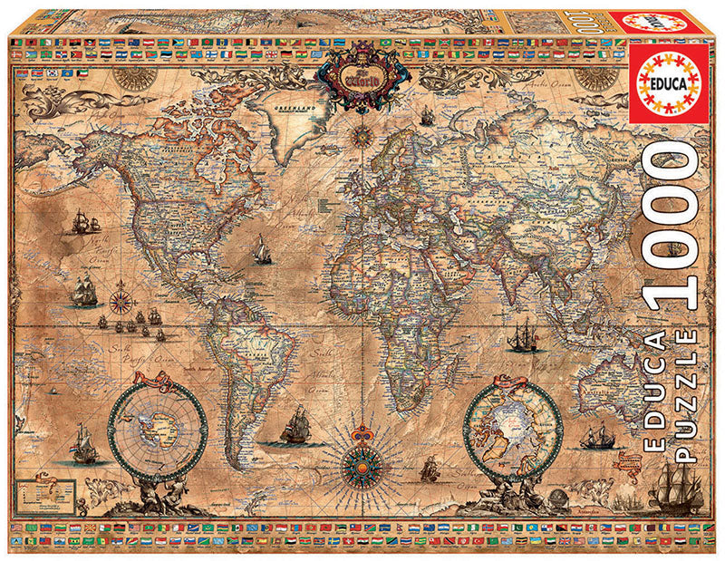 Educa - Antique World Map Puzzle rompecabezas 1000 pieza(s) Mapas