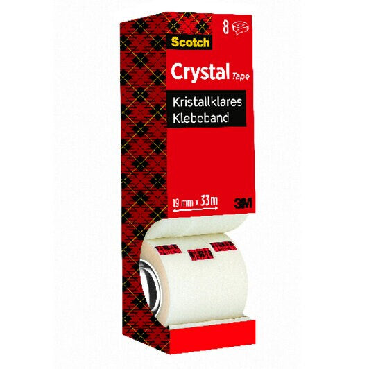 Scotch - PACK 7+1 ROLLOS CINTA SUPERTRANSPARENTE 19MM X 33M CRYSTAL 6-1933R8 SCOTH 7100026961