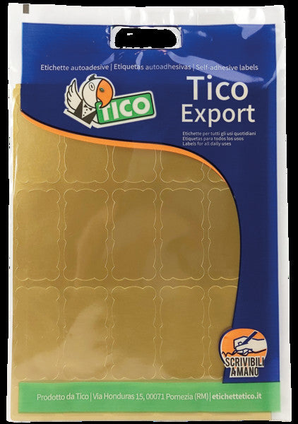 Tico - E-GL-4521 etiqueta autoadhesiva Oro Rectángulo 150 pieza(s)