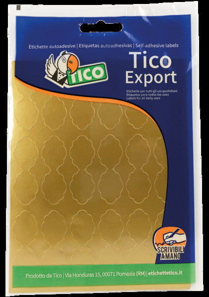 Tico - E-GL-4818 etiqueta autoadhesiva Oro Ovalado 180 pieza(s)