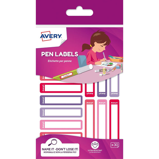 Avery - RESMI30F-UK etiqueta autoadhesiva Rectángulo redondeado Permanente Rosa  Púrpura 1 pieza(s)