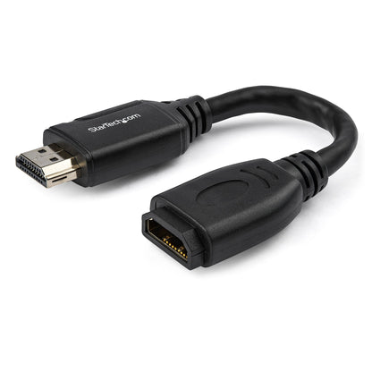 StarTech.com - Cable de 15cm de Extensión Alargador HDMI 2.0 de Alta Velocidad con Ethernet - Extensor de Puertos - Cable para Conservar Puertos de Conexión - Cable Corto HDMI - 4K de 60Hz