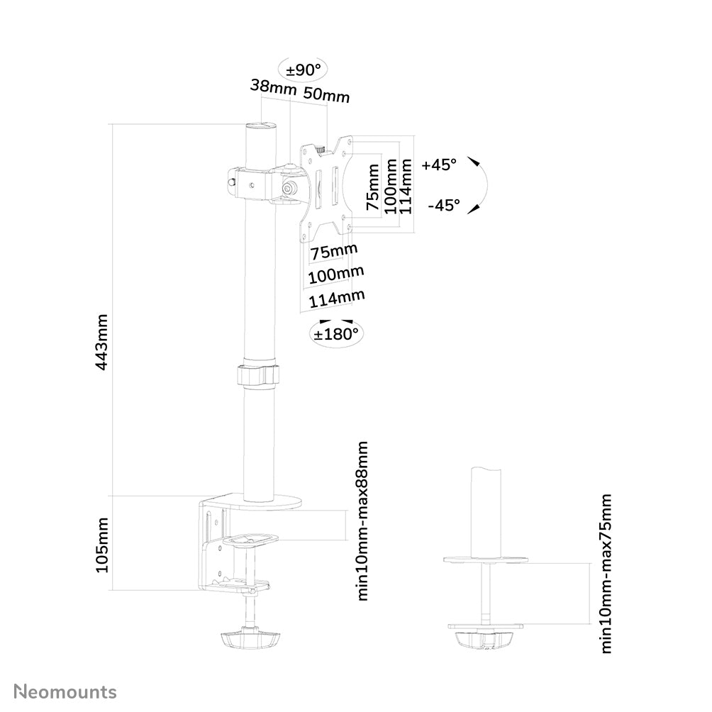 Neomounts - Soporte de escritorio para monitor