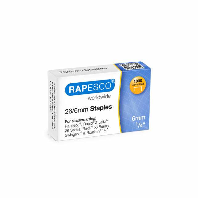 Rapesco - S11661Z3 Paquete de grapas 1000 grapas