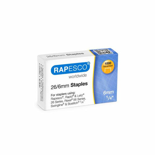 Rapesco - S11661Z3 Paquete de grapas 1000 grapas