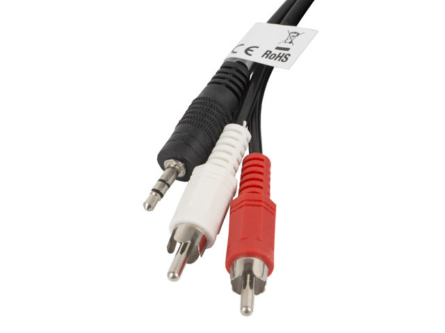 Lanberg - CA-MJRC-10CC-0020-BK cable de audio 2 m 3 5mm RCA Negro  Rojo  Blanco