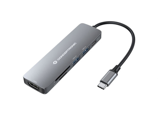 Conceptronic - DONN11G base para portátil y replicador de puertos Alámbrico USB 3.2 Gen 1 (3.1 Gen 1) Type-C Gris