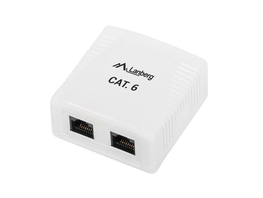 Lanberg - OU6-0002-W caja de tomacorriente RJ-45 Blanco