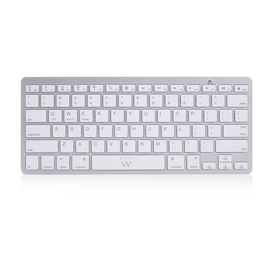 Ewent - EW3161 teclado Oficina Bluetooth QWERTY Español Plata  Blanco