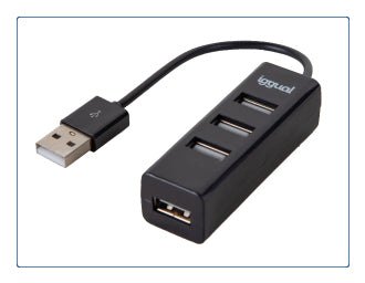 iggual - HUB-A-4p USB 2.0 480 Mbit/s Negro