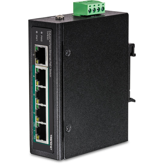 Trendnet - TI-PE50 switch No administrado Fast Ethernet (10/100) Energía sobre Ethernet (PoE) Negro