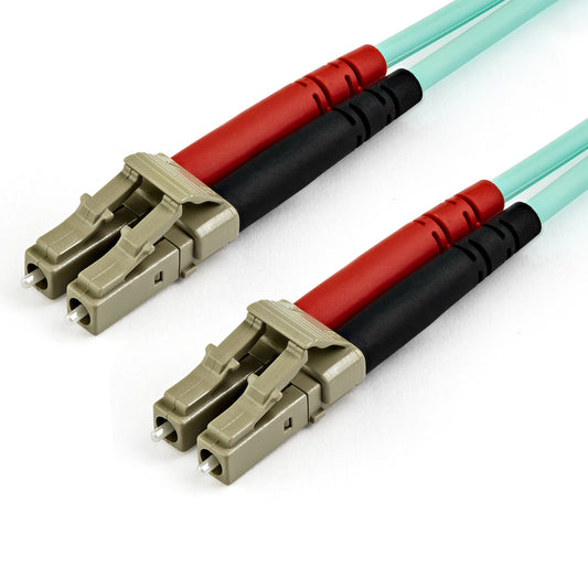 StarTech.com - Cable de 10m de Fibra Óptica Multimodo LC/UPC a LC/UPC OM4 - 50/125µm - Fibra LOMMF/VCSEL - Redes de 100G - Cable LSZH - Baja Pérdida de Inserción - Low Insertion Loss