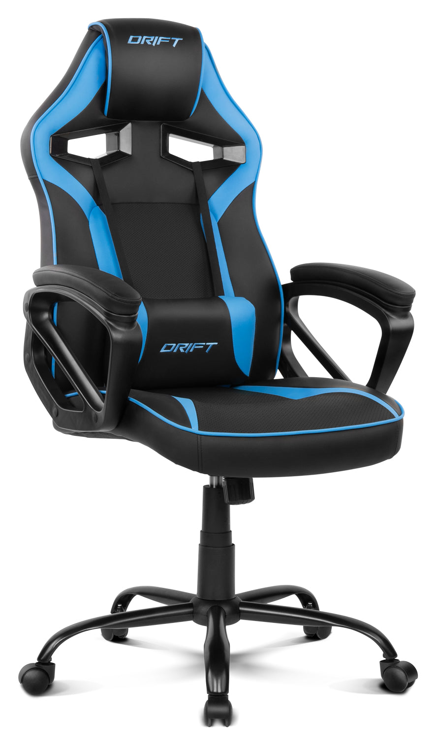 DRIFT - DR50 Silla para videojuegos de PC Asiento acolchado tapizado Negro  Azul