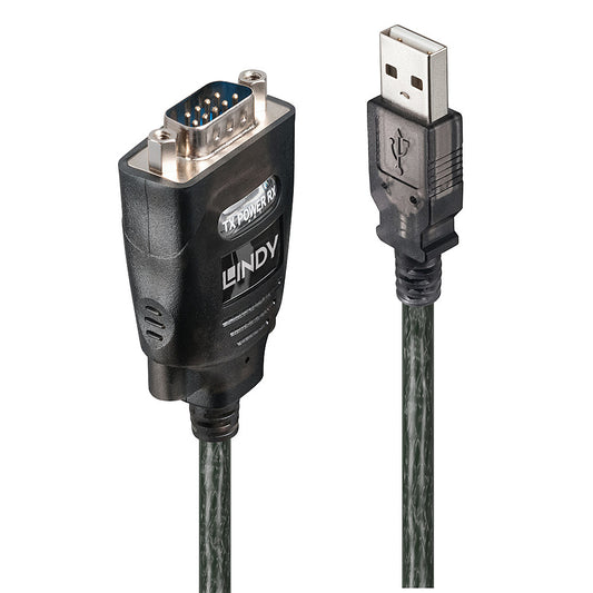 Lindy - 42686 cable de serie Negro 1 1 m USB tipo A DB-9