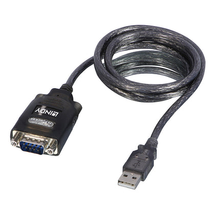 Lindy - 42686 cable de serie Negro 1 1 m USB tipo A DB-9