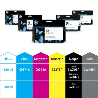 HP Cartucho de tinta DesignJet 72 amarillo de 130 ml