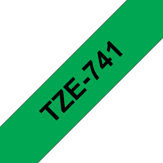 Brother TZE-741 cinta para impresora de etiquetas Negro sobre verde TZ