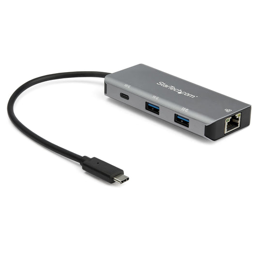 StarTech.com - Hub Ladrón USB C con Puerto de Red Ethernet Gigabit RJ45 GbE - Concentrador USB Tipo C USB 3.2 Gen 2 de 10Gbps con 2 Puertos USB-A y 1 Puerto USBC - Alimentado por el Bus USB - de Aluminio - Funciona con Thunderbolt 3