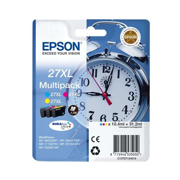 Epson T2715 (27XL) Pack de 3 Cartuchos de Tinta Originales - C13T27154012 Tintasmurcia.com