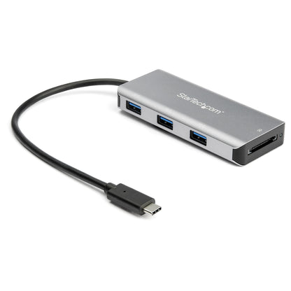 StarTech.com - Hub Ladrón USB-C de 3 Puertos 10Gbps y Lector de Tarjetas de Memoria Flash SD - con 3 Puertos USB-A y 1 Ranura SD - Adaptador Hub Concentrador 3.2 Gen 2 Tipo C - Portátil - Hub para Ordenador Portátil - Alimentado por USB - Compatible TB3