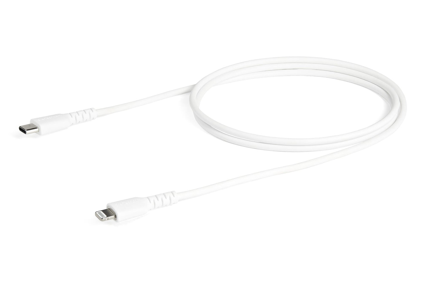 StarTech.com - Cable Resistente USB-C a Lightning de 1 m Blanco - Cable de Sincronización y Carga USB Tipo C a Lightning con Fibra de Aramida Resistente - Certificado MFi de Apple - para iPad/iPhone 12