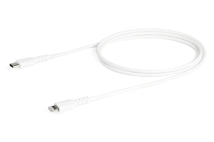 StarTech.com - Cable Resistente USB-C a Lightning de 1 m Blanco - Cable de Sincronización y Carga USB Tipo C a Lightning con Fibra de Aramida Resistente - Certificado MFi de Apple - para iPad/iPhone 12