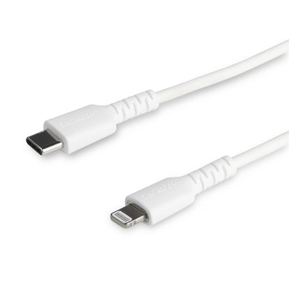 StarTech.com - Cable Resistente USB-C a Lightning de 2 m Blanco - Cable de Sincronización y Carga USB Tipo C a Lightning con Fibra de Aramida Resistente - Certificado MFi de Apple - para iPad/iPhone 12