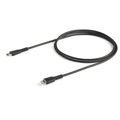 StarTech.com - Cable Resistente USB-C a Lightning de 1 m Negro - Cable de Sincronización y Carga USB Tipo C a Lightning con Fibra de Aramida Resistente - Certificado MFi de Apple - para iPad/iPhone 12