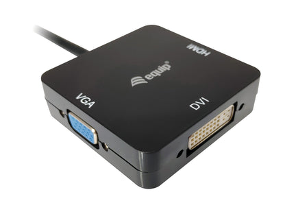 Equip - 133439 adaptador de cable de vídeo 0 15 m Mini DisplayPort DVI-D + VGA (D-Sub) + HDMI Negro