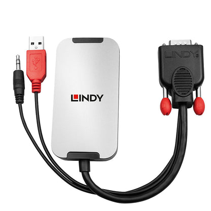 Lindy - 38296 adaptador de cable de vídeo Negro  Blanco