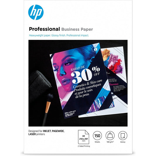 HP - Papel para uso empresarial profesional   satinado  180 g/m2  A4 (210 x 297 mm)  150 hojas