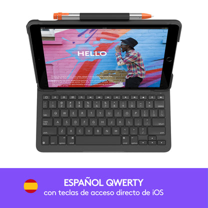 Logitech - Slim Folio Grafito Bluetooth QWERTY Español