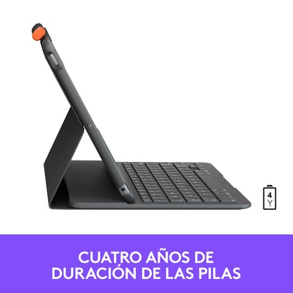 Logitech - Slim Folio Grafito Bluetooth QWERTY Español