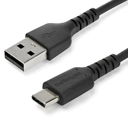 StarTech.com - Cable de Carga USB-A a USB-C de 1m - Cable de Carga Rápida y Sincronización USB 2.0 de Servicio Pesado - Cable de Datos USB 2.0- Resistente con Fibra de Aramida - M/M - 3A - Negro