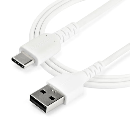 StarTech.com - Cable de Carga USB-A a USB-C de 2m - Cable de Carga Rápida y Sincronización USB 2.0 de Servicio Pesado - Cable de Datos USB 2.0- Resistente con Fibra de Aramida - M/M - 3A - Blanco