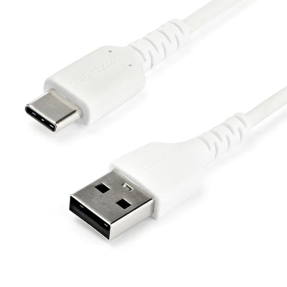 StarTech.com - Cable de Carga USB-A a USB-C de 2m - Cable de Carga Rápida y Sincronización USB 2.0 de Servicio Pesado - Cable de Datos USB 2.0- Resistente con Fibra de Aramida - M/M - 3A - Blanco