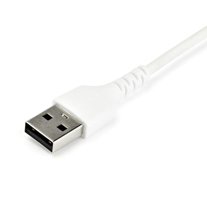 StarTech.com - Cable de Carga USB-A a USB-C de 2m - Cable de Carga Rápida y Sincronización USB 2.0 de Servicio Pesado - Cable de Datos USB 2.0- Resistente con Fibra de Aramida - M/M - 3A - Blanco