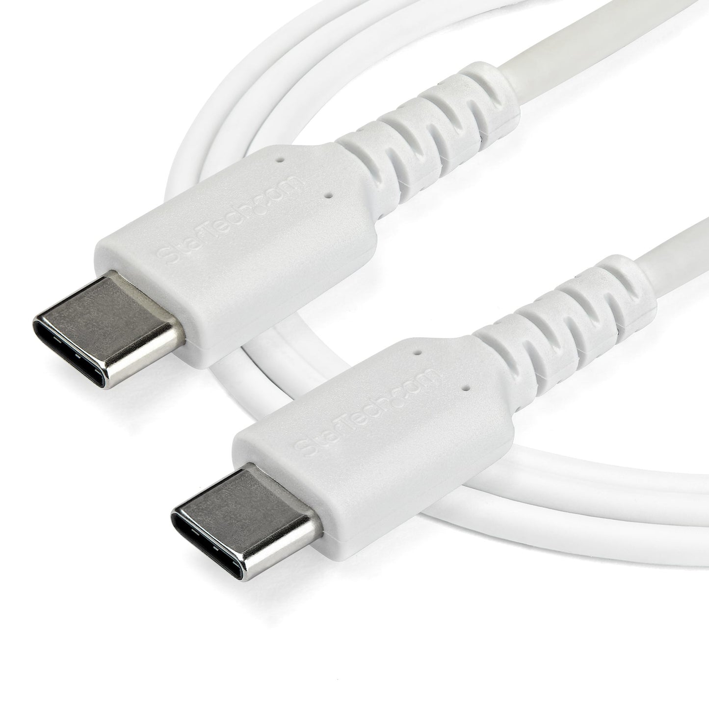 StarTech.com - Cable de 1m de Carga USB C - de Carga Rápida y Sincronización USB 2.0 Tipo C a USB C para Portátiles - Revestimiento TPE de Fibra de Aramida M/M 60W Blanco - iPad Pro Surface