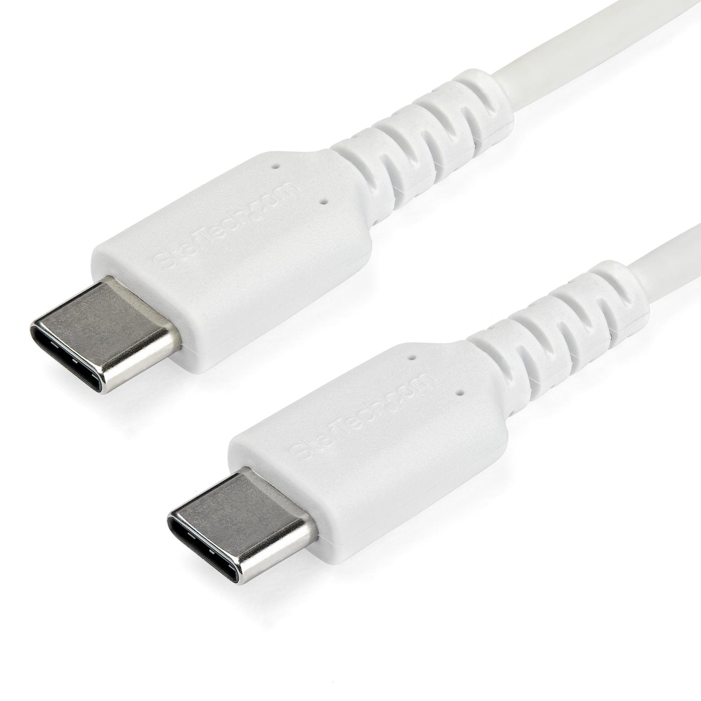 StarTech.com - Cable de 1m de Carga USB C - de Carga Rápida y Sincronización USB 2.0 Tipo C a USB C para Portátiles - Revestimiento TPE de Fibra de Aramida M/M 60W Blanco - iPad Pro Surface