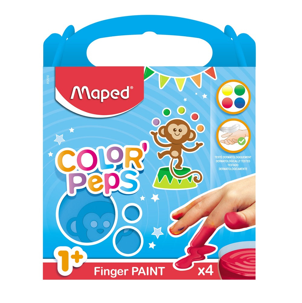 Maped - M812510 pintura de dedos lavable Azul  Verde  Rojo  Amarillo