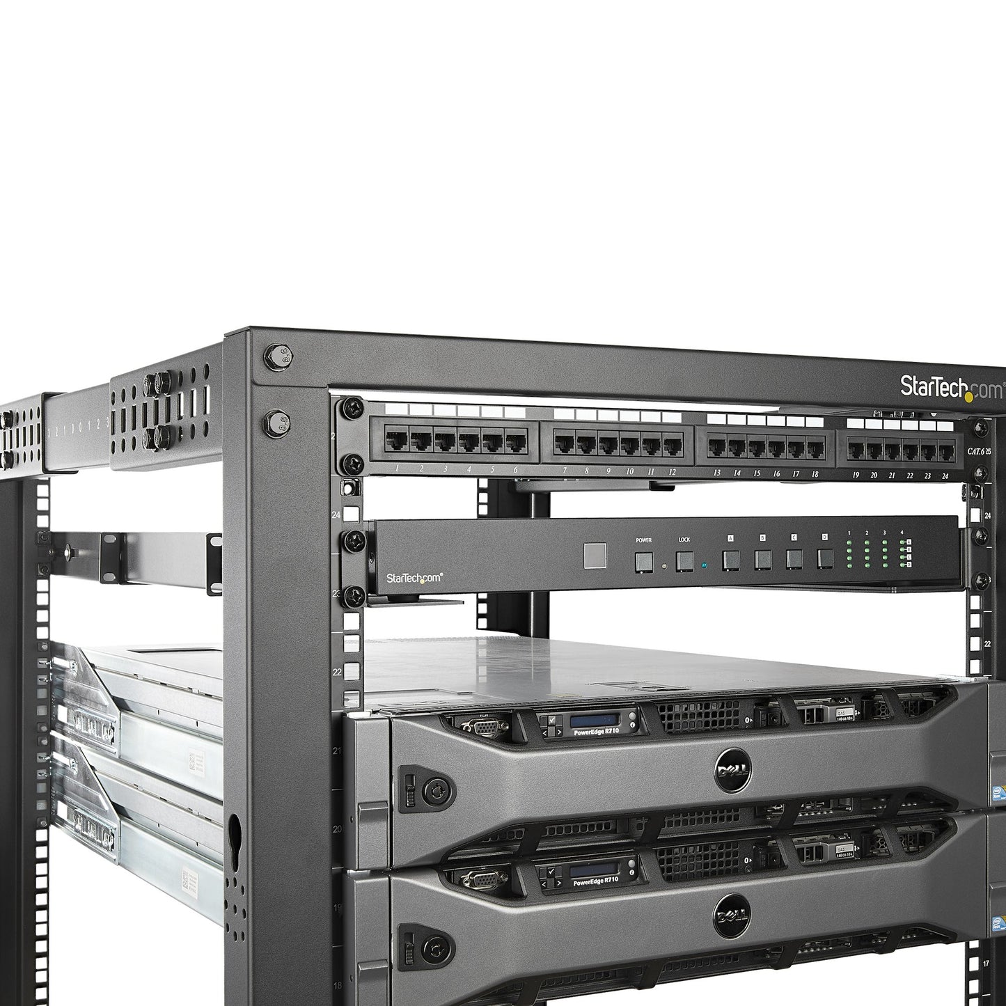 StarTech.com - Carriles 1U de 19 pulgadas para Rack para Servidores con 4 Columnas - Profundidad Ajustable de 60 9cm a 91 4cm/24" a 36" - Carriles Universales HPE ProLiant Dell PowerEdge