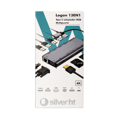 SilverHT - Adaptador Type-C Logan HUB 13 en 1