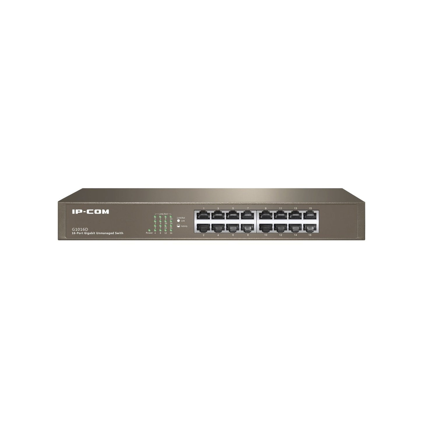 IP-COM Networks - G1016D switch No administrado L2 Gigabit Ethernet (10/100/1000) 1U Bronce