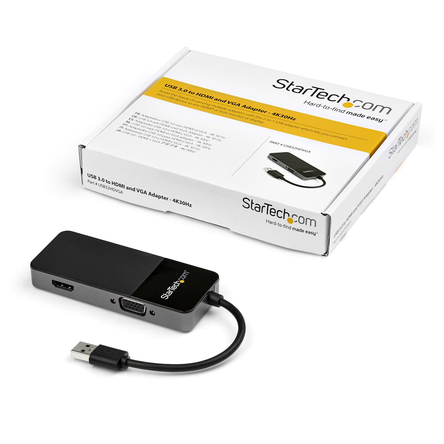 StarTech.com - Cable Adaptador USB 3.0 a HDMI / VGA - 4K 1080 - Adaptador Gráfico Externo de Vídeo - Convertidor Externo de Vídeo para un Monitor Externo - Compatible con Mac y Windows