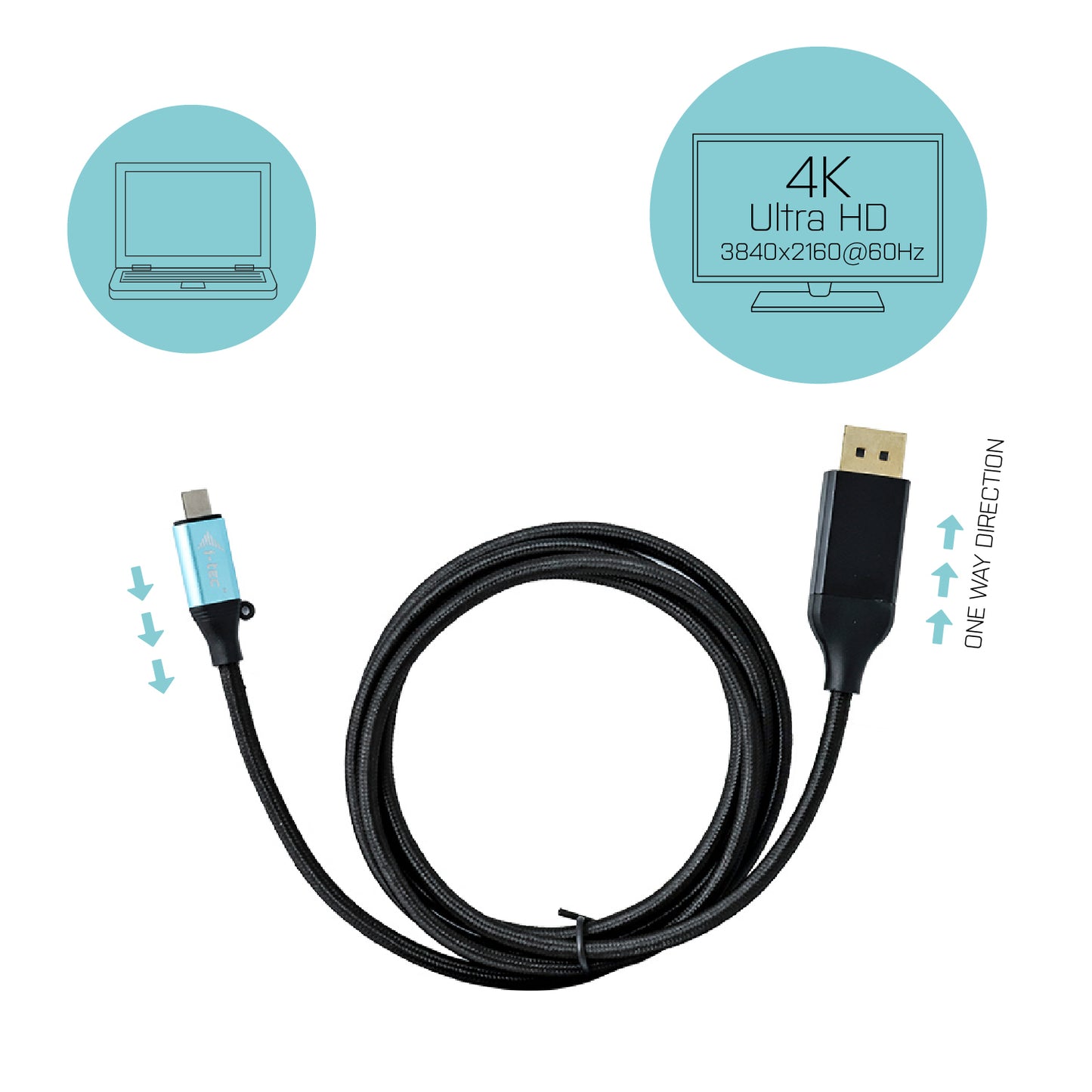 i-tec - USB-C DisplayPort Cable Adapter 4K / 60 Hz 150cm