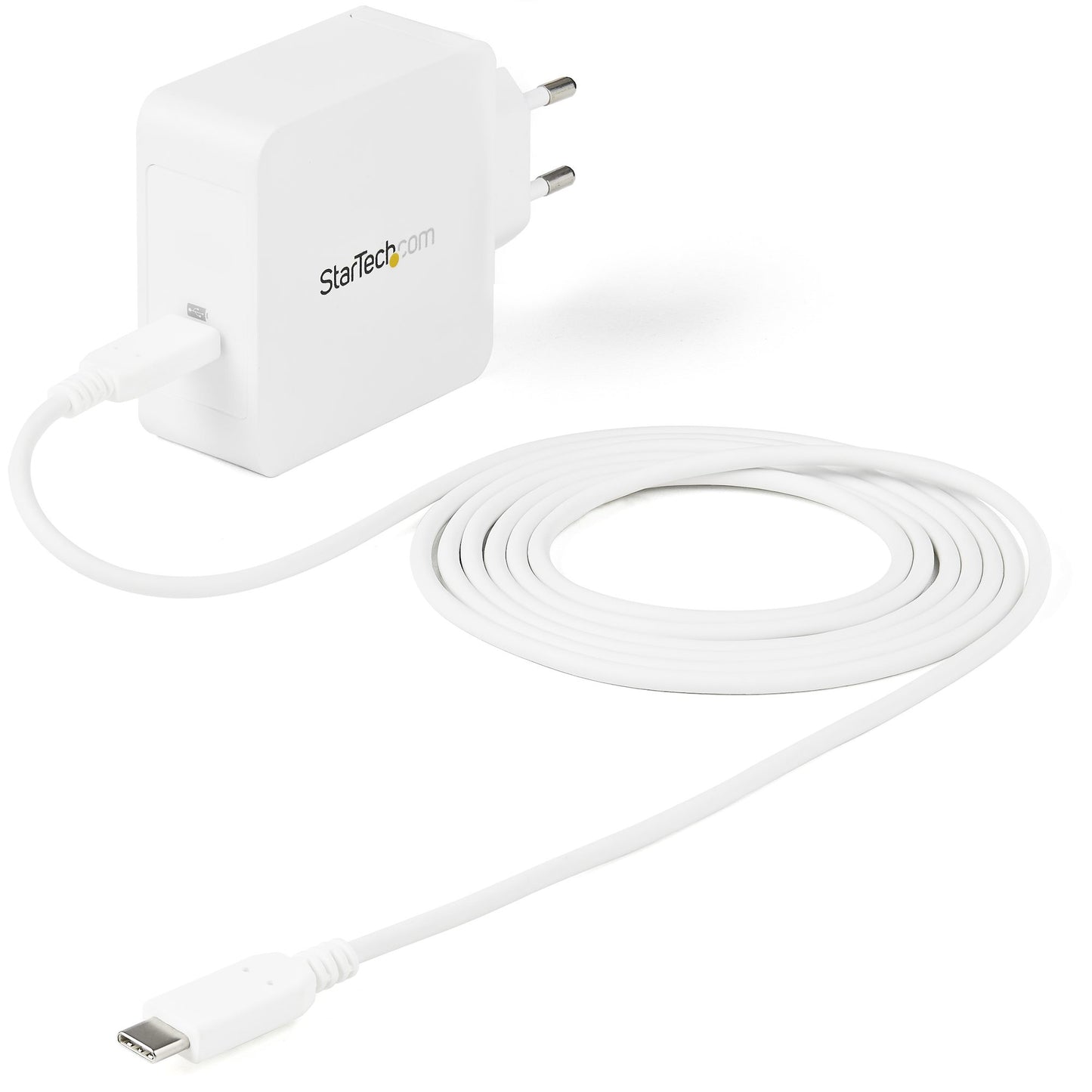 StarTech.com - Cargador USB C de Pared - Cargador USB Tipo C de 60W para Ordenador Portátil - Adaptador Universal de Alimentación Compacto USB C con Cable de 2m - Dell/Lenovo X1/HP/MacBook - USB IF/CE