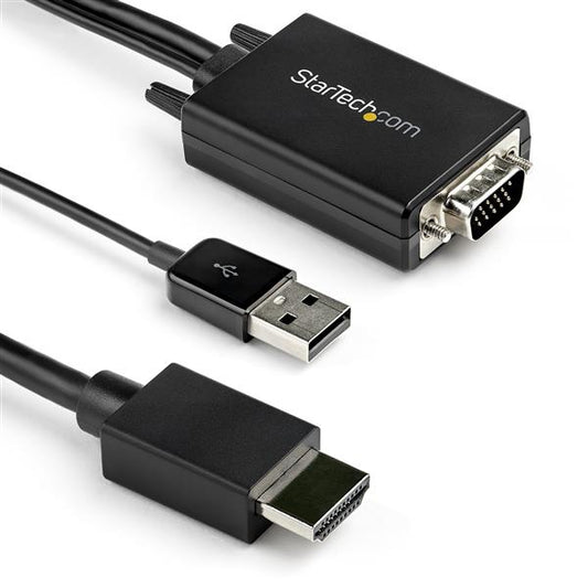 StarTech.com - Cable de 2m Adaptador VGA a HDMI - Alimentado por USB - 1080p