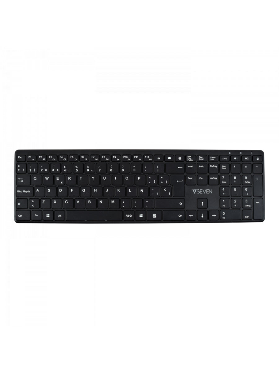 V7 - Teclado Bluetooth KW550ESBT de 2 4 GHz  modo dual  QWERTY español: negro