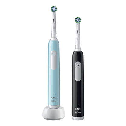 Oral-B - Pro 1 PRO1CRSDUO cepillo eléctrico para dientes Adulto Cepillo dental oscilante Negro  Turquesa  Blanco