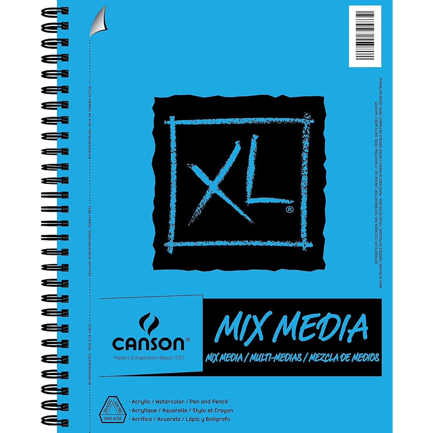 Canson - XL Mix Media Bloc de hojas de papel para bellas artes 30 hojas C200001872  - Pack de 5 unidades